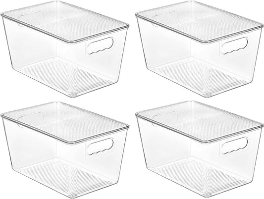 Vtopmart 4 Pack Clear Stackable Storage Bins by Vtopmart