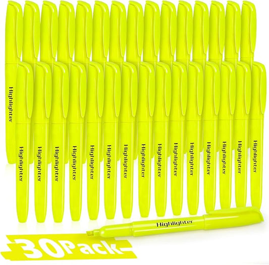 V-Opitos 30 Pack Yellow Highlighters, No Bleed Bright Highlighters by Wearecommittedtotheresearchandproductionofhigh-qualitykidstoysschoolofficesuppliesandholidayproducts