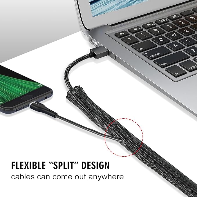 Moxita 10ft - 3/4 inch Cable Protector Sleeve Split Wire Loom Tubing - Image 3