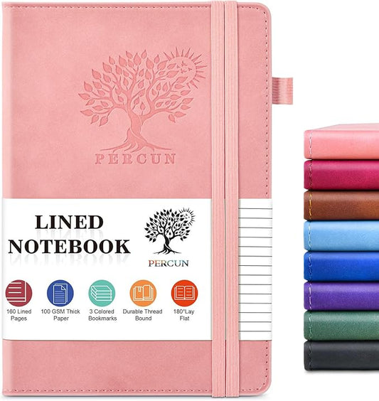 PERCUN Lined Journal Notebook for Men & Women, 160 Pages College Ruled Journal by PERCUN