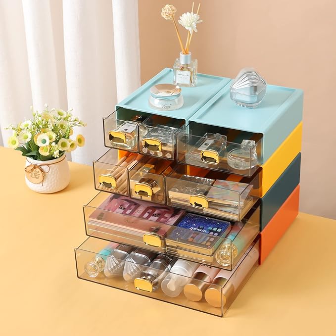 OSteed Spacious Desktop Storage Box, 1 Large 1 Middle & 2 Small Storage Drawers - Image 2