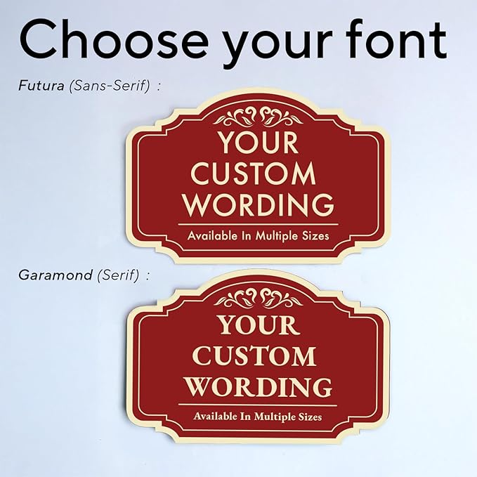 Custom Red Decorative Outdoor Metal Sign, Personalized Aluminum Design 2 Red - Image 9