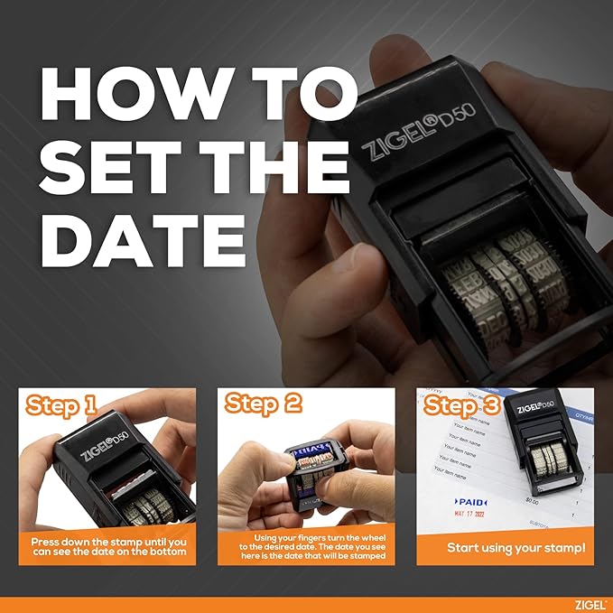 ZIGEL D50 Date Stamp with MAILED - Image 6