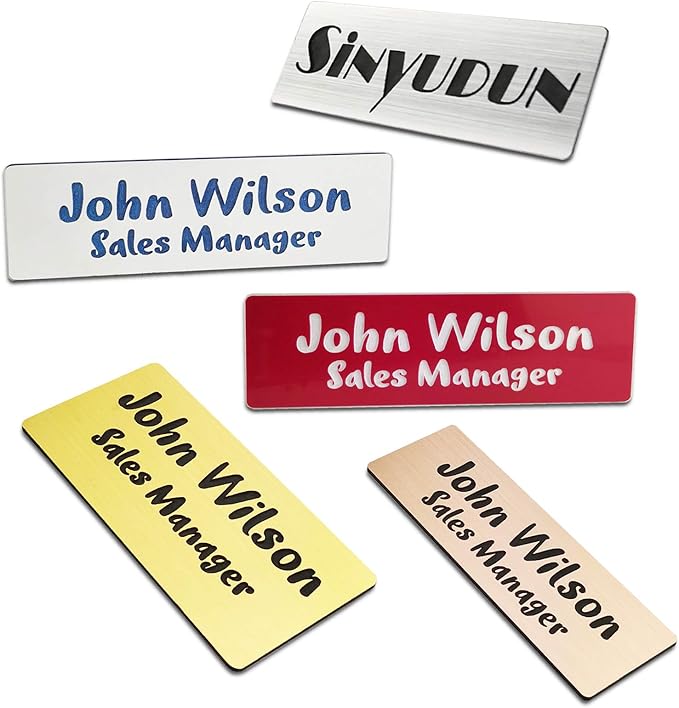 SINYUDUN Custom Engraved Name Tag Badges, Personalized Identification - Image 2