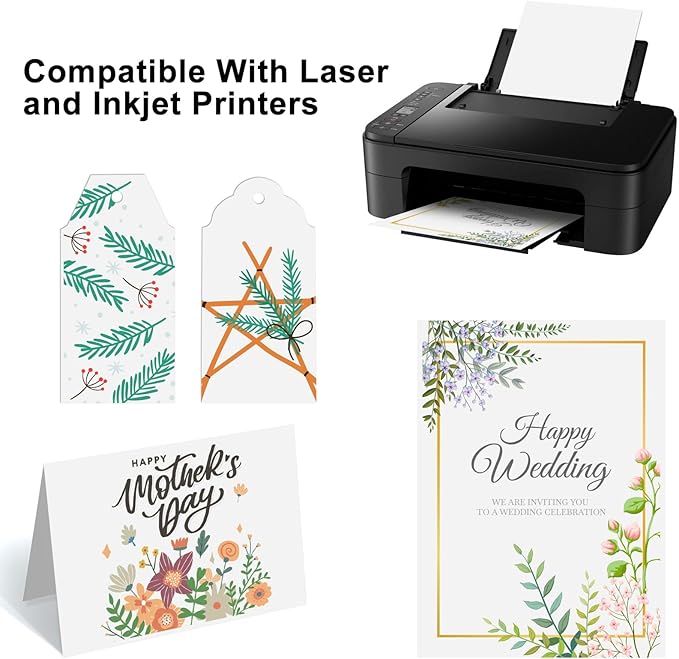 OcePor 100 Sheets White Cardstock Paper, Colored Printer Paper 8.5 x 11 - Image 5