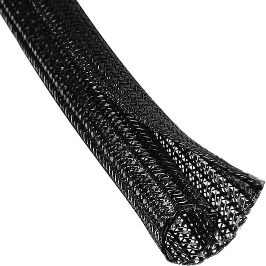 QCSIW 3/4" 25ft Expandable Braided Cable Sleeve Split Wire Loom Tubing – by QCSIW