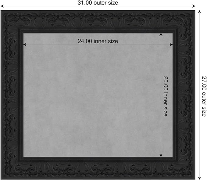Amanti Art Black Framed Magnetic Board 27x31 Medium Vision Board - Image 2