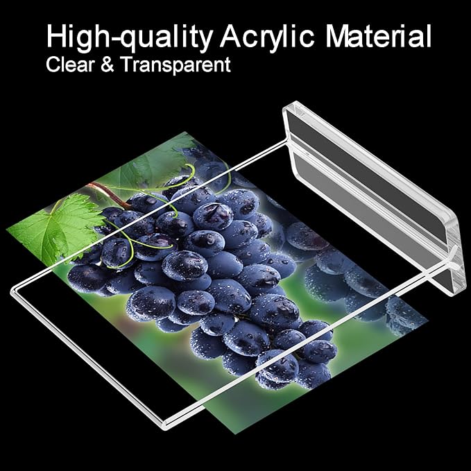 BlueValley Acrylic Sign Holder 5x7 Vertical – 12 Pack Double Sided Clear - Image 4