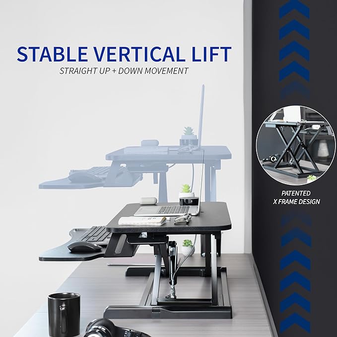 VIVO 32 inch Desk Converter, K Series, Height Adjustable Sit to Stand Riser - Image 5