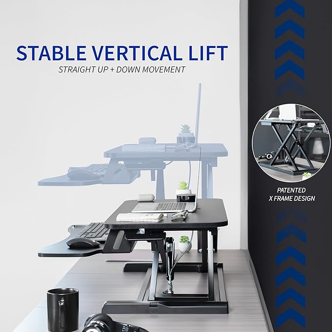 VIVO 26 inch Desk Converter, K Series, Height Adjustable Sit to Stand Riser - Image 5