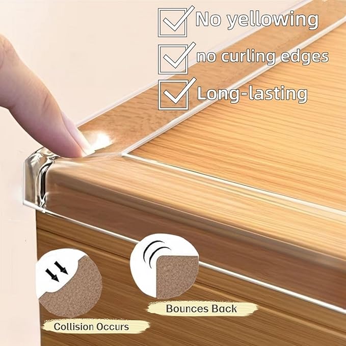 Clear Edge Protector, 1.18in Width x9.84ft Length Self-Adhesive Table Edge Guard - Image 4