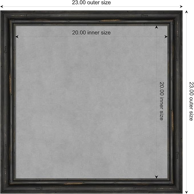 Amanti Art Black Framed Magnetic Board 23x23 Medium Vision Board - Image 4