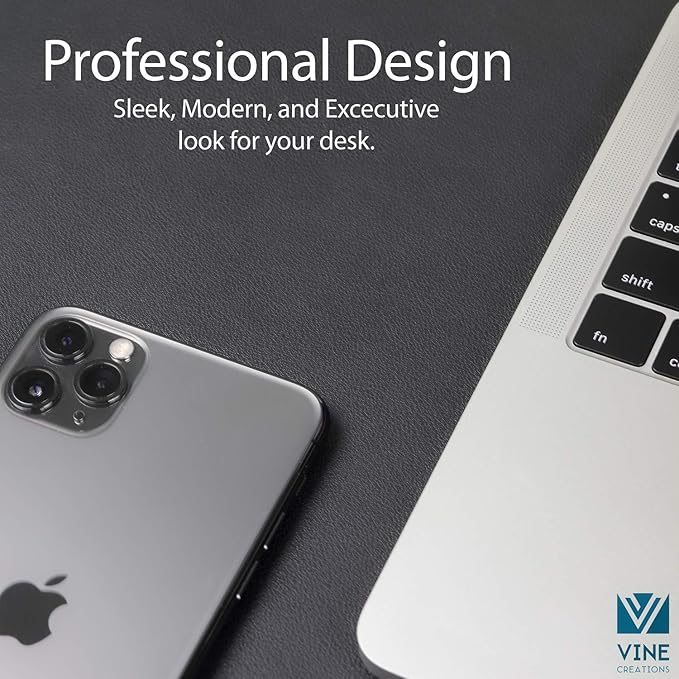 Vine Creations Leather Desk Mat 24" x 17", Desk Protector, PU Leather Desk Pad - Image 3