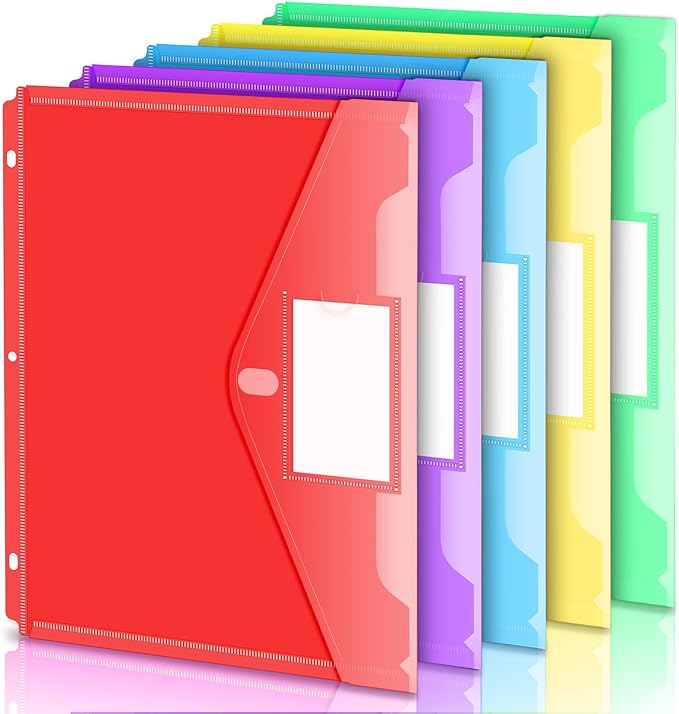 Forvencer Binder Pocket, 5 Pack Super Heavyweight Poly Binder Pocket by Forvencer
