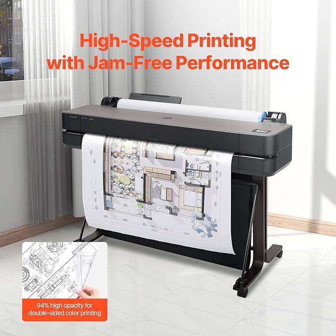 VEVOR 24 in x 150 ft Plotter Paper, 6 Rolls, 20 LB Bond, Architectural D/E - Image 5