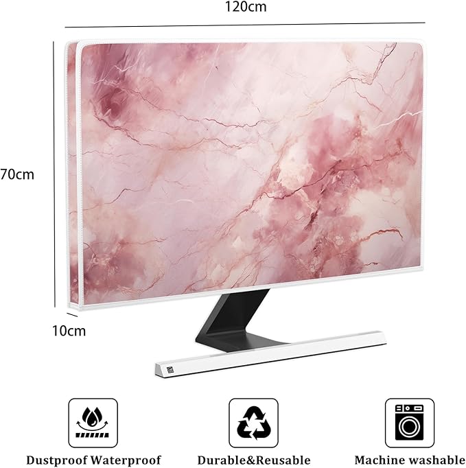 Baocicco Fashion Pink Marble Waterproof Television Cover 50, 52 Inch Full Body - Image 2