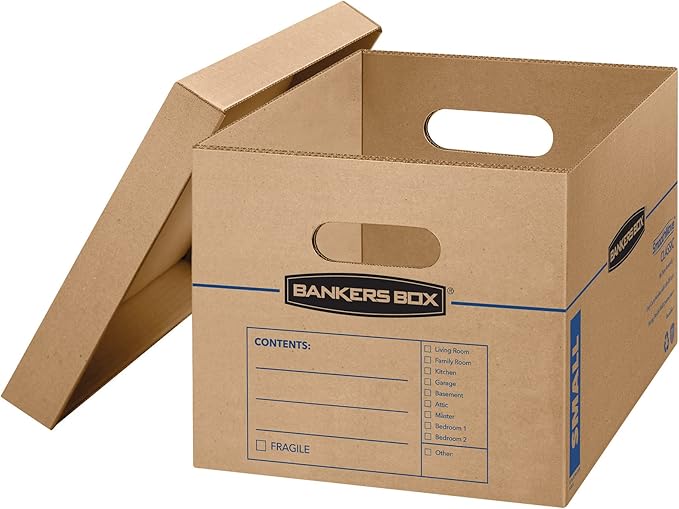 Bankers Box Small Classic Moving Box 15 Pack, Reinforced Handles, Tape-Free - Image 3