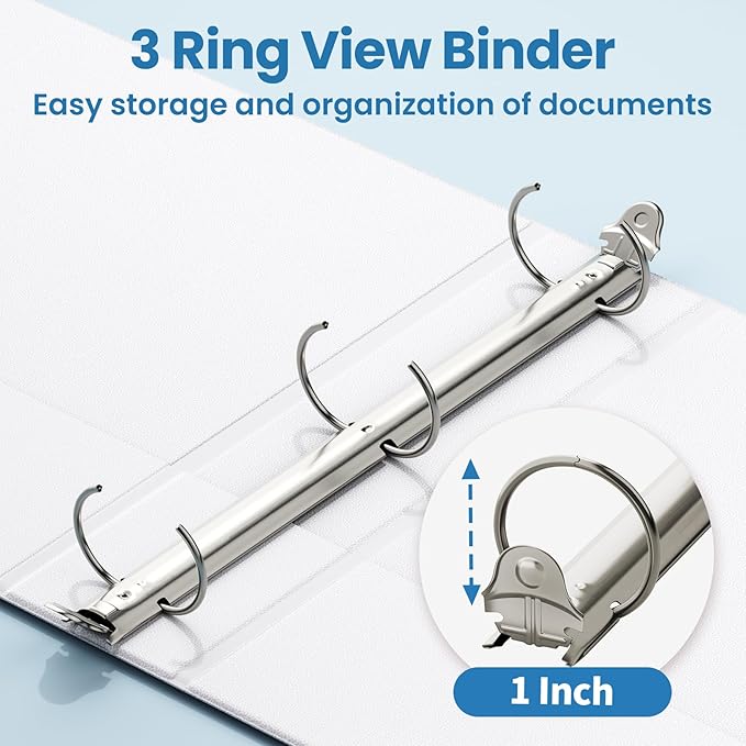 SUNEE 3 Ring Binders 1 Inch 12 Pack - Image 3