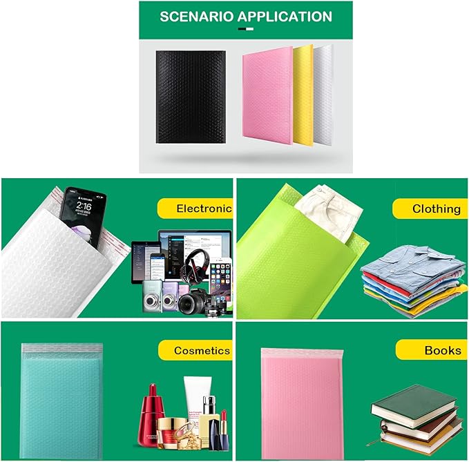Bubble Mailer Padded Poly Mailers MEIANJU Envelopes Packaging Mailing Envelope - Image 3