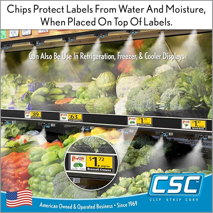 Clip Strip Corp. Price/Data Channel Label Holder Chips, 10 Mil Thick, Gondola - Image 8