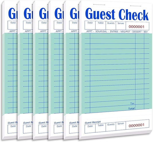 Guest Check Books 6 Pack, Guest Checks by VIANDKI