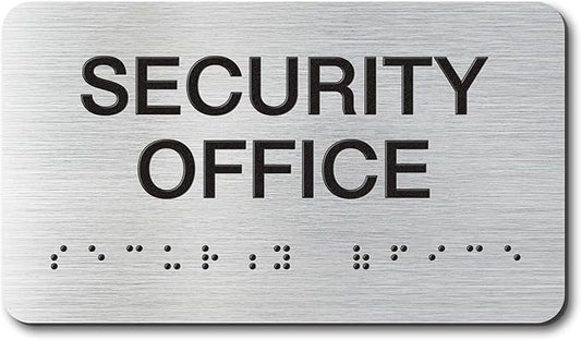 SECURITY OFFICE Signs with Raised Text & Grade 2 Braille, Brushed by EliteSign