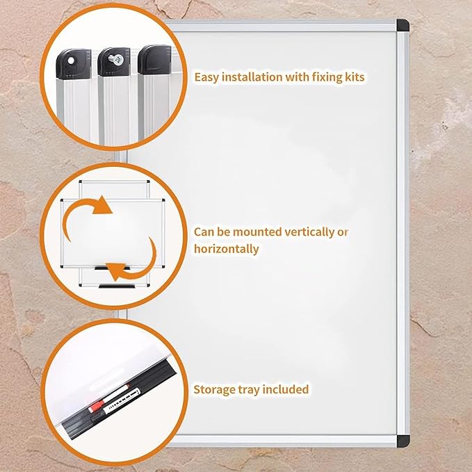 VIZ-PRO Dry Erase Board/Non-Magnetic Whiteboard, 48 x 36 Inches, Wall Mounted - Image 5