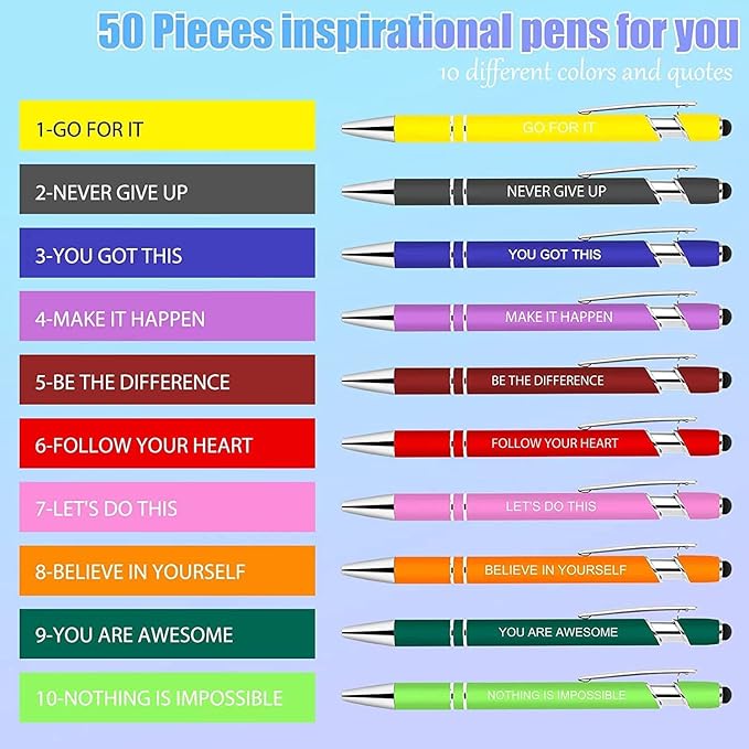 Greengines 100 PCS Inspirational Pens Bulk, Motivational Ballpoint Pen - Image 4