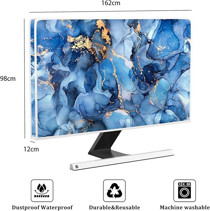 Baocicco Navy Blue Gold Marble Waterproof TV Dust Cover 70 Inch Creative - Image 2