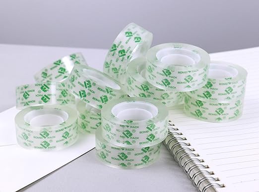BOMEI PACK 192Rolls Crystal Clear Tape Refills - Image 4