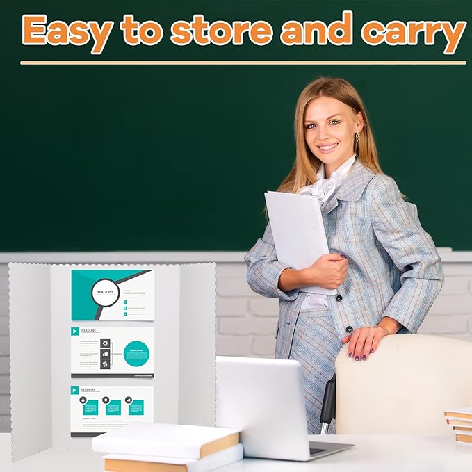 Ctosree 100 Pcs 14 * 22 Inch Tri Fold Poster Board Bulk, Science Fair Project - Image 4