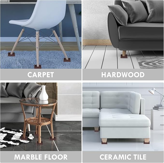 2.5X2.5 Rubber Caster Cups, Non Slip Furniture Pads, Anti-Slip Gripper - Image 4