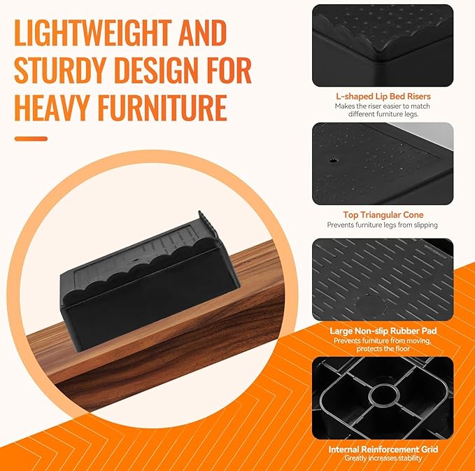shouwuhho Furniture Risers, 32 Pack Bed Risers - Image 5