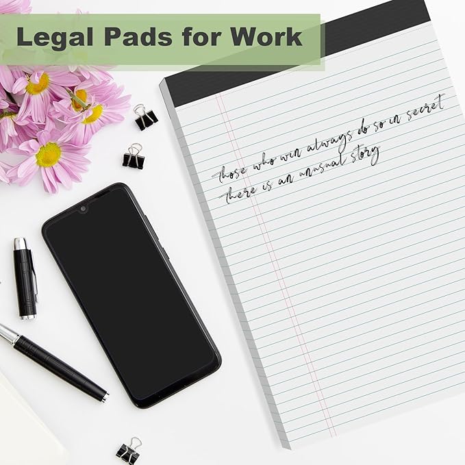 4 Pack Note Pads 8.5 x 11 White Legal Pads Narrow Ruled - Image 7
