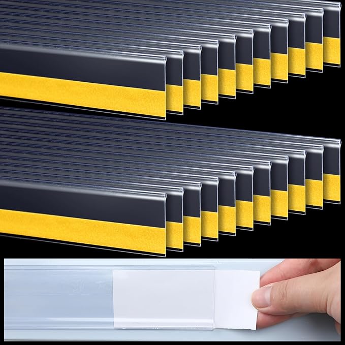 Fainne 100 Pcs Shelf Label Strips 1.25''H x 48 L Self Adhesive Shelf Label by Fainne