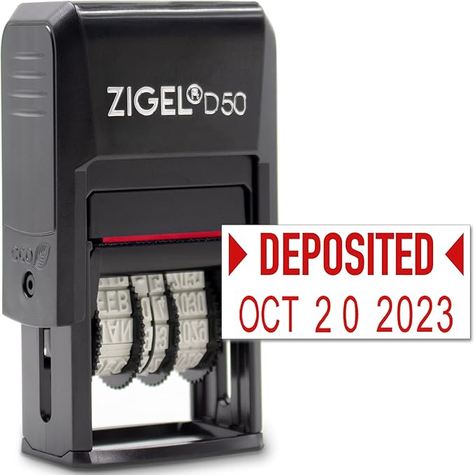 ZIGEL D50 Date Stamp with DEPOSITED by ZIGEL