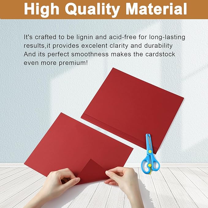 Silunkia 300 Sheets Christmas Red Cardstock 8.5 x 11 Printer Paper, 75lb - Image 4