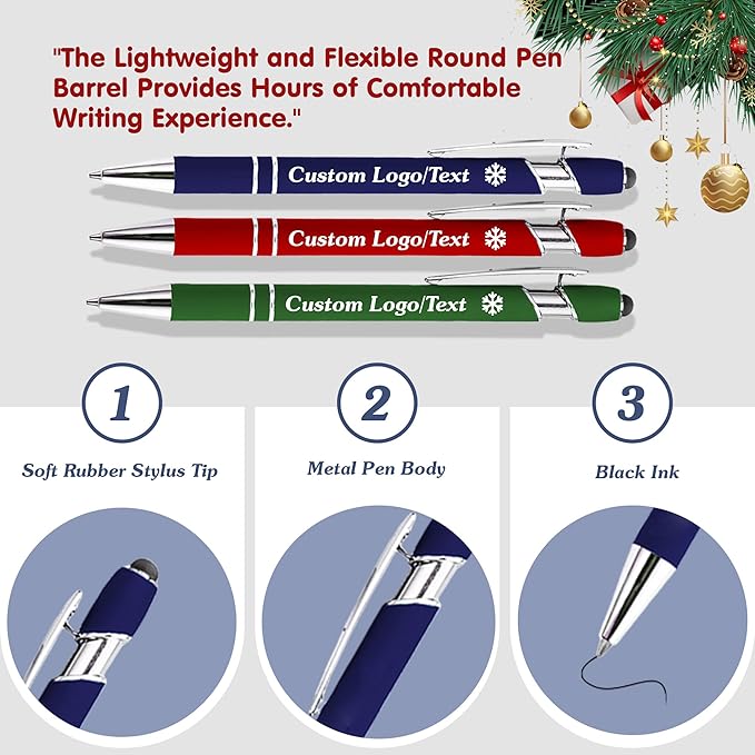 CRME Custom Engraved Ballpoint Pens Bulk Customized Metallic Printed Name Pens - Image 3