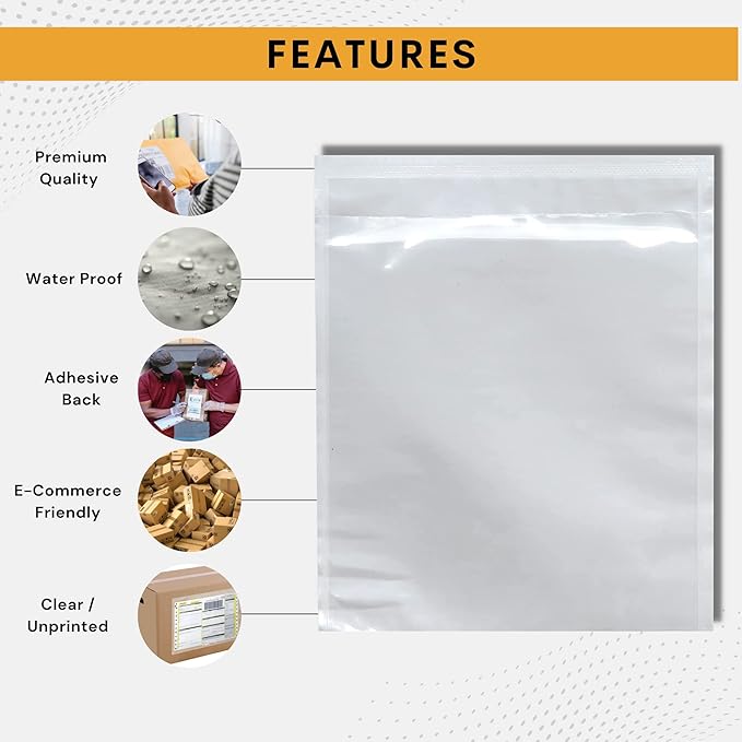 10, 000 Pack 7"x10" Shipping Label Sleeves – Clear Self-Adhesive Packing Slip - Image 5