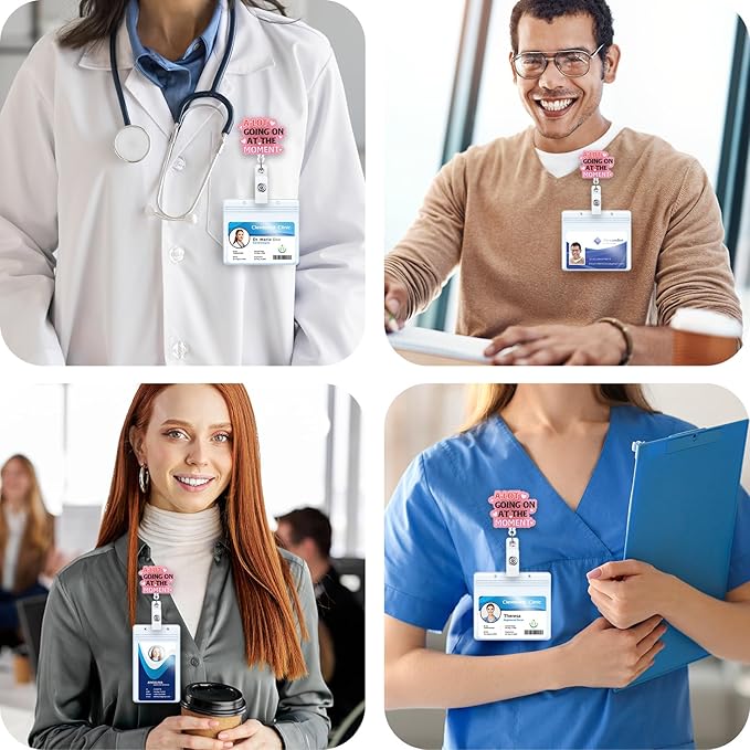 A Lot Going on at The Moment Funny Nurse Badge Reel, Retractable ID Card Badge - Image 3