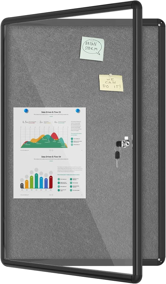 Mifuro 36"x24" Enclosed Bulletin Board, Lockable Weather-Resistant Aluminum by MifuroOfficeProduct