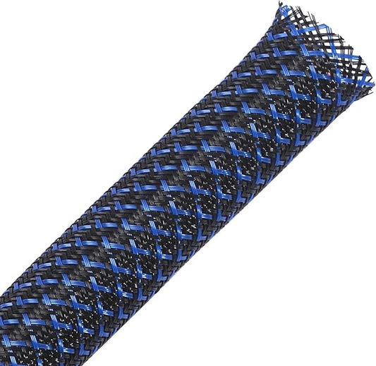 100ft - 3/8 inch PET Expandable Braided Sleeving – BlackBlue – Alex Tech by AlexTech