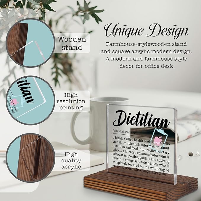 Dietitian Desk Sign Gift for Nutritionists, Thank You Appreciation Plaque for - Image 3