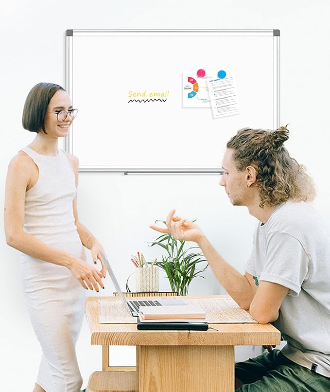 AMUSIGHT 3 Pack Double-Sided Magnetic Whiteboard, Aluminum Frame White Board - Image 7