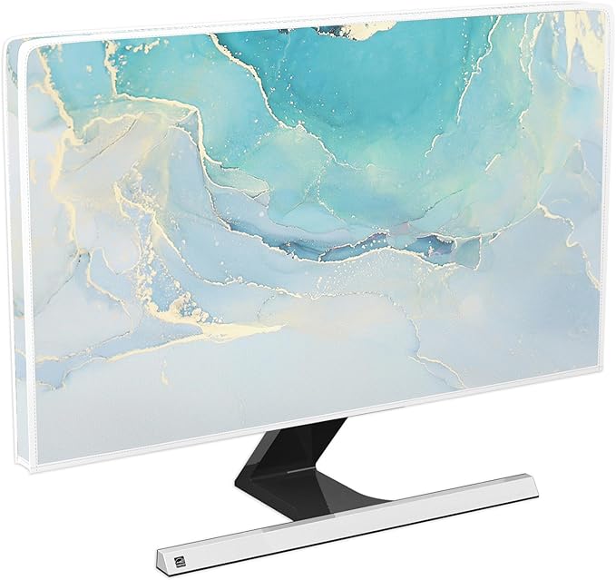 Baocicco Blue Green Marble TV Display Screen Cover 58, 60 Inch Creative by Baocicco