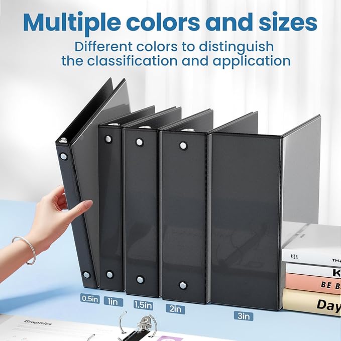 SUNEE 3 Ring Binder 1/2 Inch 1 Pack - Image 5