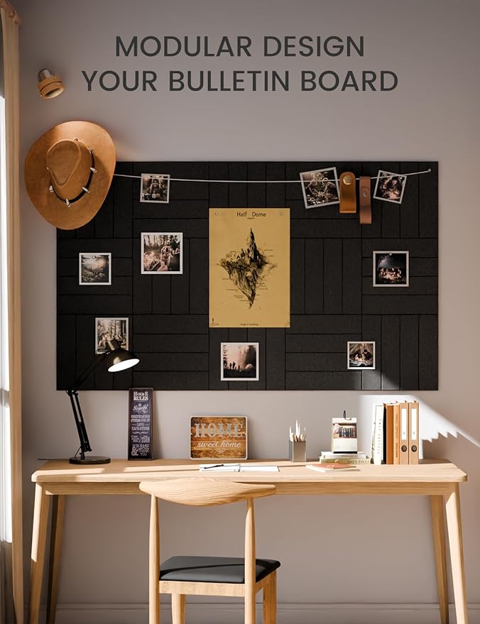 Fluxynara Felt Bulletin Board Tiles Large 36" x 24" Cork Board Alternative-6 - Image 5