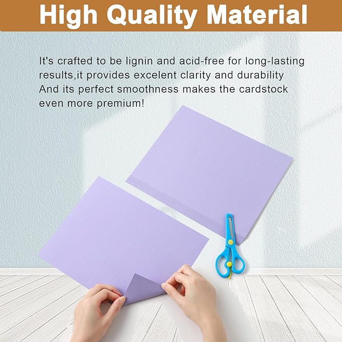 Silunkia 100 Sheets Purple Cardstock 8.5 x 11 Certificates Paper, 200gsm/75lb - Image 4