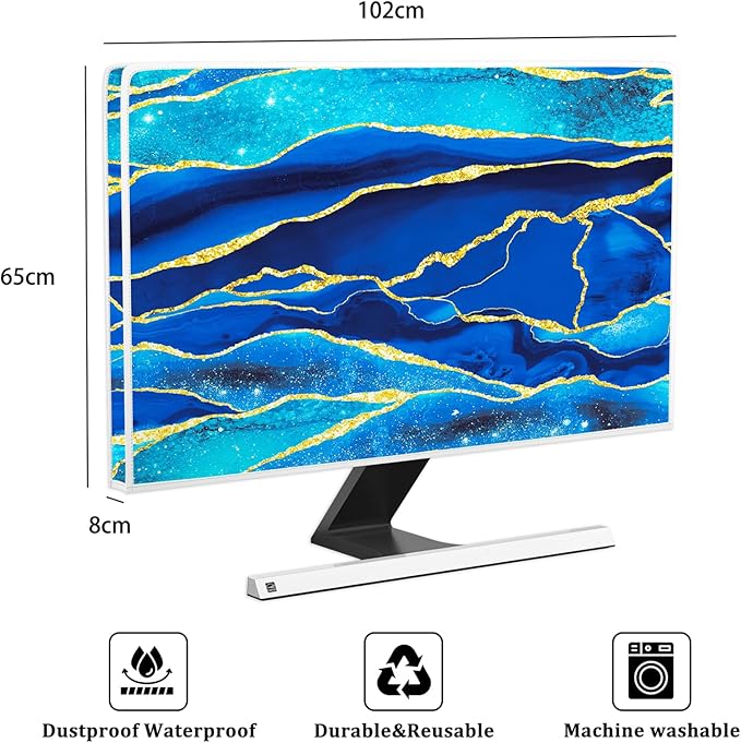 Baocicco Royal Blue Marble Waterproof TV Cover 40, 43 Inch Creative Design - Image 2