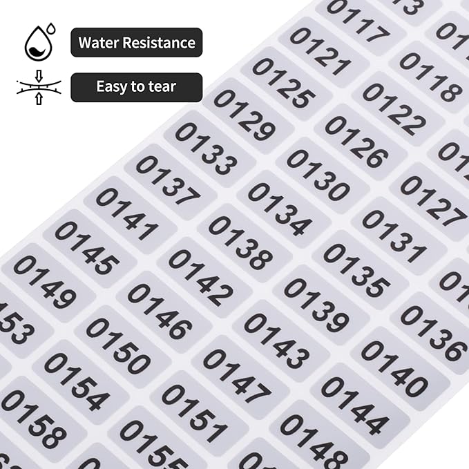 5001-6000 Consecutive Number Inventory Stickers Self Adhesive Waterproof Labels - Image 3